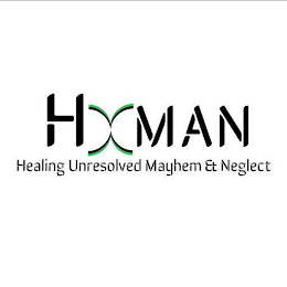 HXMAN HEALING UNRESOLVED MAYHEM & NEGLECT logo