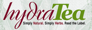 HYDRATEA SIMPLY NATURAL. SIMPLY HERBS. READ THE LABEL. logo