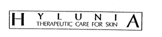 HYLUNIA THERAPEUTIC CARE FOR SKIN logo