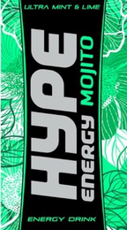 HYPE ENERGY MOJITO ULTRA MINT & LIME ENERGY DRINK logo
