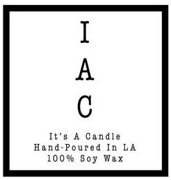 I A C IT'S A CANDLE HAND-POURED IN LA 100% SOY WAX logo