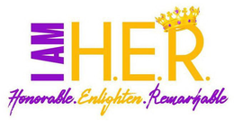 I AM H.E.R. HONORABLE.ENLIGHTEN.REMARKABLE logo