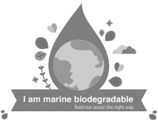 I AM MARINE BIODEGRADABLE FEED OUR OCEAN THE RIGHT WAY logo