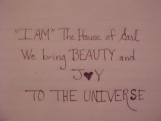 "I AM" THE HOUSE OF EARL WE BRING BEAUTY AND JOY TO THE UNIVERSE logo