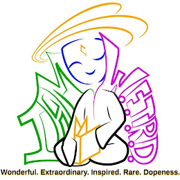 I AM W.E.I.R.D. WONDERFUL. EXTRAORDINARY. INSPIRED. RARE. DOPENESS. logo