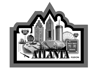 I ATLANTA FUSION INTERSTATE 285 SHOPS RESTAURANTS ENTERTAINMENT TO NORTH INTERSTATE 285 INTERSTATE 20 logo