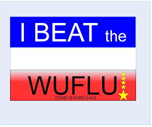 "I BEAT THE WUFLU!" COVID-19 SARS-COV-2 logo