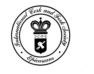 I C F S  INTERNATIONAL CORK AND FORK SOCIETY EPICURIANS logo