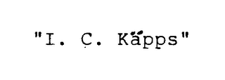 "I. C. KAPPS" logo