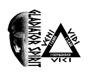 I CAME I SAW I CONQUERED VENI VICI VIDI GLADIATOR SPIRIT logo