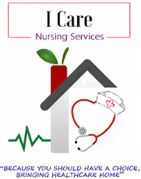 I CARE NURSING SERVICES "BECAUSE YOU SHOULD HAVE A CHOICE, BRINGING HEALTHCARE HOME" logo