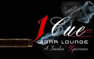 I CUE CIGAR LOUNGE A SMOKIN' XPERIENCE logo