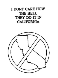 I DONT CARE HOW THE HELL THEY DO IT IN CALIFORNIA logo