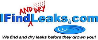 I FIND AND DRY LEAKS.COM WE FIND AND DRY LEAKS BEFORE THEY DROWN YOU! logo