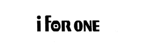 I FOR ONE logo