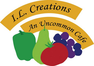 I. L. CREATIONS AN UNCOMMON CAFE logo