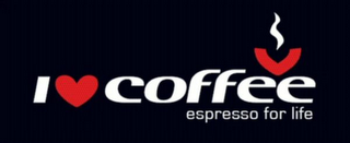 I LOVE COFFEE ESPRESSO FOR LIFE logo