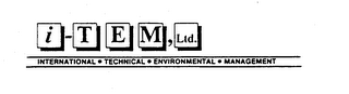 I-TEM, LTD. INTERNATIONAL-TECHNICAL-ENVIRONMENTAL-MANAGEMENT logo