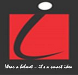 I WEAR A HELMET IT'S A SMART IDEA logo