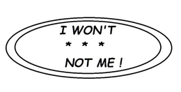 I WON'T *** NOT ME! logo