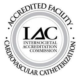 IAC INTERSOCIETAL ACCREDITATION COMMISSION · ACCREDITED FACILITY ·  · CARDIOVASCULAR CATHETERIZATION · logo