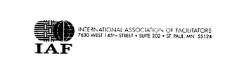 IAF INTERNATIONAL ASSOCIATION OF FACILITATORS 7630 WEST 145TH STREET - SUITE 202 - ST. PAUL, MN 55124 logo