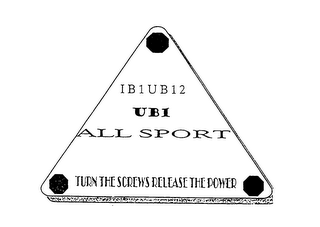 IB1UB12 UBI ALL SPORT TURN THE SCREWS RELEASE THE POWER logo