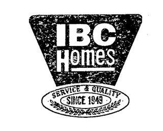 IBC HOMES SERVICE & QUALITY SINCE 1949 logo