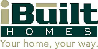 IBUILT HOMES YOUR HOME, YOUR WAY. logo