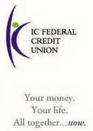IC FEDERAL CREDIT UNION YOUR MONEY. YOUR LIFE. ALL TOGETHER NOW. logo