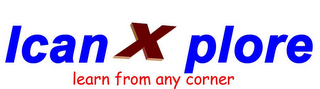 ICAN X PLORE LEARN FROM ANY CORNER logo