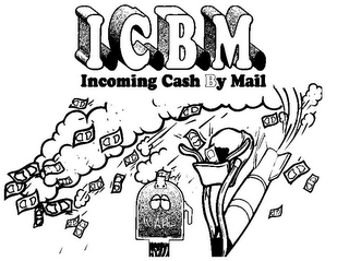 I.C.B.M. INCOMING COMING CASH BY MAIL MAIL logo