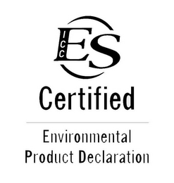 ICC ES CERTIFIED ENVIRONMENTAL PRODUCT DECLARATION logo