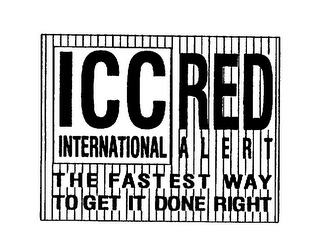 ICC INTERNATIONAL RED ALERT THE FASTEST WAY TO GET IT DONE RIGHT logo