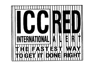 ICC INTERNATIONAL RED ALERT THE FASTEST WAY TO GET IT DONE RIGHT logo