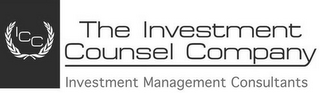 ICC THE INVESTMENT COUNSEL COMPANY INVESTMENT MANAGEMENT CONSULTANTS logo