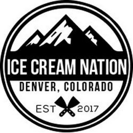 ICE CREAM NATION DENVER, COLORADO EST 2017 logo