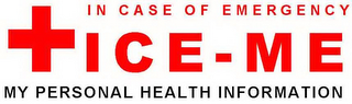 ICE-ME IN CASE OF EMERGENCY MY PERSONAL HEALTH INFORMATION logo