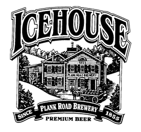 ICEHOUSE PLANK ROAD BREWERY ICE BREWED BEER logo