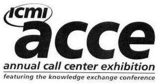 ICMI ACCE ANNUAL CALL CENTER EXHIBITION FEATURING THE KNOWLEDGE EXCHANGE CONFERENCE logo