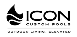 ICON CUSTOM POOLS OUTDOOR LIVING, ELEVATED logo