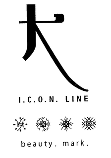 I.C.O.N. LINE BEAUTY. MARK. logo