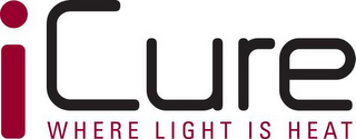 ICURE WHERE LIGHT IS HEAT logo