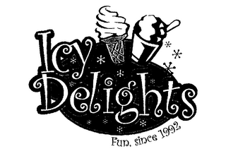 ICY DELIGHTS FUN, SINCE 1992 logo