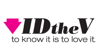 ID THE V TO KNOW IT IS TO LOVE IT logo