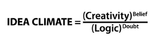 IDEA CLIMATE = (CREATIVITY) BELIEF / (LOGIC) DOUBT logo