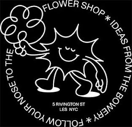 IDEAS FROM THE BOWERY FOLLOW YOUR NOSE TO THE FLOWER SHOP 5 RIVINGTON ST LES NYC logo