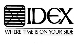 IDEX WHERE TIME IS ON YOUR SIDE logo