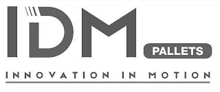 IDM PALLETS INNOVATION IN MOTION logo