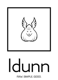 IDUNN RAW. SIMPLE. GOOD. logo